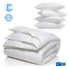 Pack Hiver Couette 220x240 cm Blue Moon et 4 Oreillers 60x60 - 550g/m² - Confort Hypoallergénique - Fabriqué en Belgique