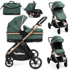 BEBELISSIMO - Poussette combinée trio 3 en 1 - siège auto 0+ IRIS – nacelle – dès la naissance – jusqu’à 22kg - vert