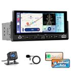 AWESAFE Autoradio Carplay 1 DIN sans Fil 7'' IPS Écran argent Carplay Android Auto Bluetooth SD Caméra de recul Inclus