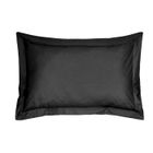 UMBERTO RAVELLI Taies d'oreiller - 100% coton - Noir - 50x70 cm - Volant plat 5 cm - Lot de 2