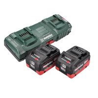 Metabo Set de batteries 18V : 2x Batteries 10,0Ah LIHD + Chargeur double ASC 145 DUO - Système CAS