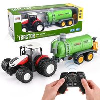 TTLIFE Jouet de tracteur télécommandé, ensemble de tracteur RC pour enfants, camion d'arrosage télécommandé, 8 roues et lumière