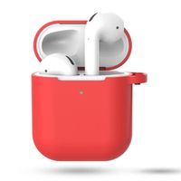 rouge - Mini étui Airpods 1-2 en Silicone souple, boîtier de protection antichoc pour écouteurs Apple 2-1