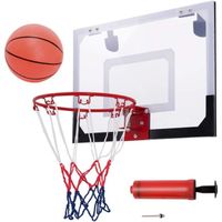 COSTWAY Mini Panier de Basket Mural 45 x 30 CM à Fixer en Suspension à l’Intérieur en PC pour Jouer de Loisir Chambre Bureau Blanc
