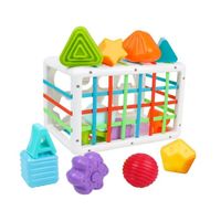 Bébé Jouet 6 Mois, Jeux Bébé Eveil - Cube Empilables d'activité Bébé，Jeux de tri de Formes 14 Pièces Jeux Educatif pour Fille