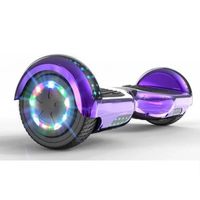 Hoverboard Enfant - GlidingShark - Violet chromé 6.5 Pouces - Bluetooth LED - Batterie au lithium certifiée