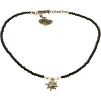Alpenflüstern filigrane perles de costume costume pour femme Blanc inoxydable bijoux de collier strass avec or vieilli Bocaux de 