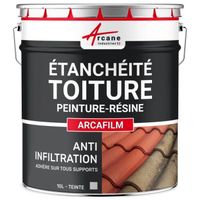 Étanchéité Toiture: Peinture ARCAFILM Produit Étanche pour Tuile et Fibrociment ARCANE INDUSTRIES Gris - 10 L