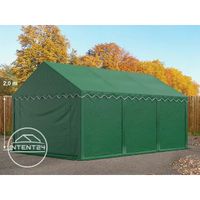 Tente de stockage TOOLPORT 4x6 m - PVC 500g/m² - H. 2m - vert foncé