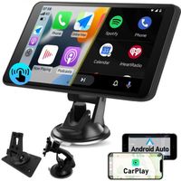 AWESAFE GPS Voiture 7 Pouces HD Écran Tactile avec Carplay sans Fil, Android Auto sans Fil, PhoneLink