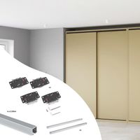 Emuca Kit de ferrures pour Flow2 2 portes coulissantes et armoire à fermeture souple avec rails encastrés 2,35m, panneaux non