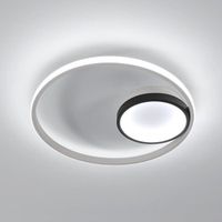 Plafonnier LED Glamaris - Noir, Blanc Rond - 40W 6500K - Aluminium - Style Moderne