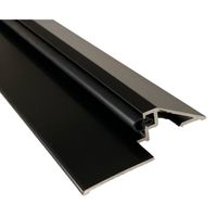 Seuil de porte PMR (Norme Handicap) aluminium avec joint et découpe d'angles (Laqué noir, 830mm) - HOMEWELL