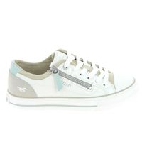 Sneakers Femme - MUSTANG - 1272310 - Blanc Beige - Lacets - Talon Plat