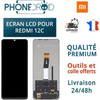 Écran complet LCD + Tactile Xiaomi Redmi 12C Black + Outils, stock en France