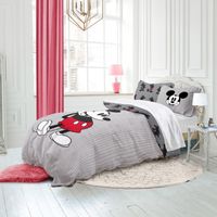 Couette Et Taie D'oreiller Disney Mickey Et Minnie Noël - Rouge Et Vert à Carreaux - Taille Twin - Occasion