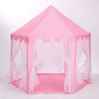 FAYDUDU Tipi Enfant Intérieur Extérieur - Cabane De Jeu Pop Up Château De Princesse Rose Pour Filles Tente Enfant Interieur