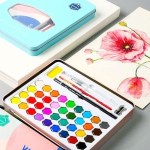 Set Aquarelle Artecho 48 Couleurs | Non Toxique | Avec Pinceaux | Pour Enfants Et Débutants | Loisir Créatif