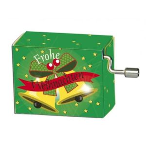 Boîte musicale rotative belle décoration de Cadeaux de Noël chic en bois vert 