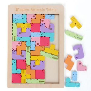 PUZZLE Puzzles Tetris en Bois - Color Animal - Jeux éduca