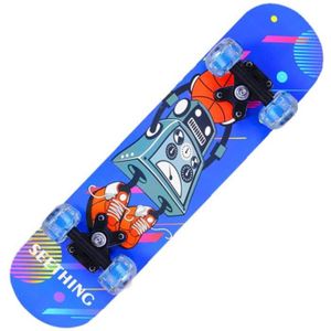 CYYMY Mini Skateboard Complet Antid/érapant L/éger et Transportable D/ébutants Double Kick Trick Deck /érable pour Enfant 60cm,01