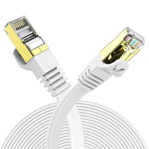 Generic - Câble Ethernet Cat 7 10 pieds, câble Internet plat et résistant,  câble réseau LAN Cat7 blindé, cordons de raccordement Gigabit haute vitesse  avec connecteur RJ45 pour jeux PS4, Xbox, PC