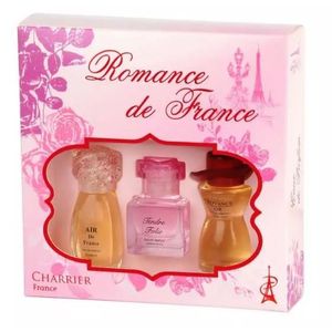 COFFRET CADEAU PARFUM Charrier Parfums Romance de France Coffret de 3 Eau de Parfums Miniatures, Rose, Floral, 33.6 ml