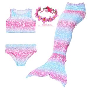 MAILLOT DE BAIN Fille 3 Pièces Maillot de Bain Princesse Queue de Sirène Mermaid Bikini