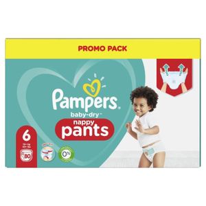 COUCHE Couches culottes PAMPERS - Taille 6 - 15kg+ - Paquet de 80 couches