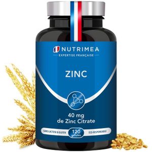COMPLEMENTS ALIMENTAIRES - BEAUTE PEAU Zinc - 120 Gélules (Cure de 4 mois) Made in France - NUTRIMEA
