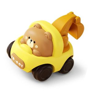 PELLE VGEBY Mini Truck Excavateur Enfant Cute Cartoon Bear - Jouet Inertiel