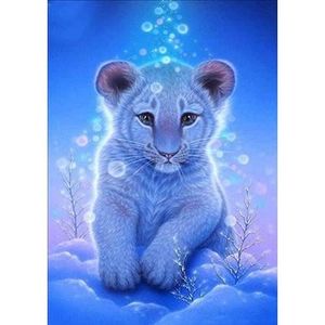 OBJET DÉCORATION MURALE 5D Diamond Painting Tigre, DIY Diamant Peinture Ki