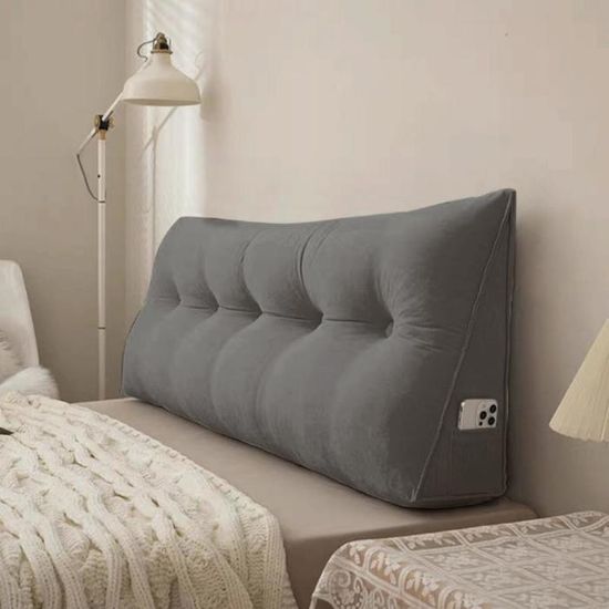 Coussin Triangulaire De Soutien Lombaire 90x35x20cm - Multifonction Avec Housse Amovible