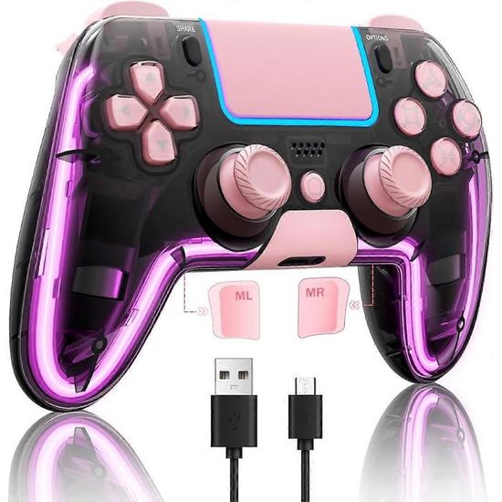 Coque Complète Chromée Blanc Pour Manette PS4 DualShock 4 – Boutons + Joysticks + D-Pad – Compatible PS4 Slim & Pro – Look Neuf Garanti !