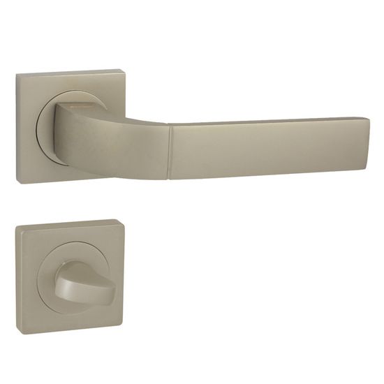 DOMINO Poignée de porte FOKUS-QR M91 WC Poignée avec rosace WC Nickel