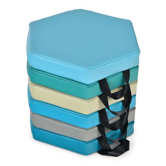 LIFEZEAL Lot de 6 Coussins de Chaises pour Enfants, Galette de Chaise en Mousse et PU, Coussin de Sol Empilable Multicoloré avec Poignée, 38x38x8 CM, Intérieur et Extérieur (carré Arc-en-Ciel LIFEZEAL Lot de 6 Coussins de Chaises pour Enfants, Galette de Chaise en Mousse et PU, Coussin de Sol Empilable Multicoloré avec Poignée, 38x38x8 CM, Intérieur et Extérieur (carré Arc-en-Ciel