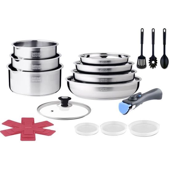 Batterie De Cuisine Induction Arthur Martin AM1275 – 6 Pièces Inox