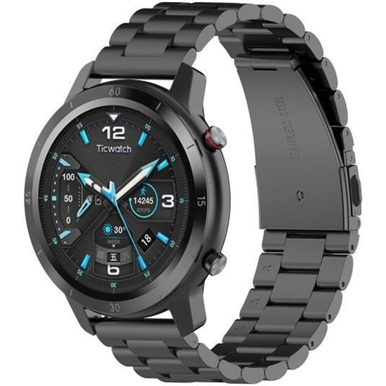 Acier inoxydable Métal Bracelet de montre Bracelet de montre pour Samsung galaxy watch 3 45mm, Noir
