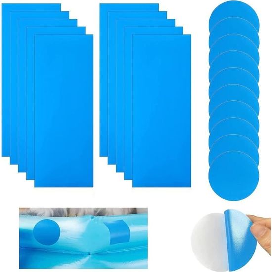 Kit De 30 Patchs Auto-adhésifs PVC Pour Réparation Piscine Gonflable - Imperméable, Rond 7,5 Cm