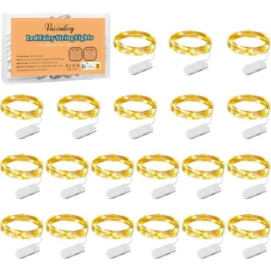 10 Guirlande Lumineuse à Piles, 1M 10 LED Mini Guirlande LED Fil De Cuivre Fairy Lights Girlande Lumiere Pour Decoration Noel Fete Mariage Jardin Terrasse Pelouse Maison Blanc Chaud 81627275