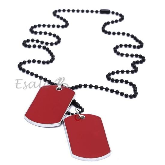 Collier Pendentif Militaire Homme Femme - Balle Et Plaque Dog Tag, Personnalisation Laser