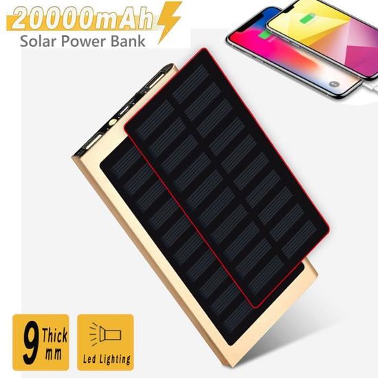Power Bank Solaire 20000mAh WEENCOO - Étanche IP65 Avec Lampe Torche Et Boussole