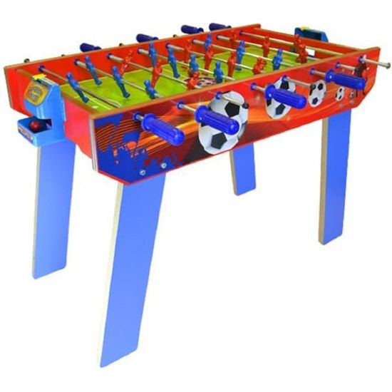 Matrax Jeu de football de table en bois, 45,5 x 85,5 cm, baby-foot pour 2 personnes, 4 bras