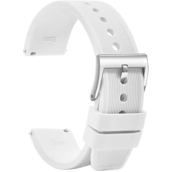 ANNEFIT Bracelet De Remplacement En Silicone Souple Sport - Bande Montre à Libération Rapide 18mm 20mm 22mm