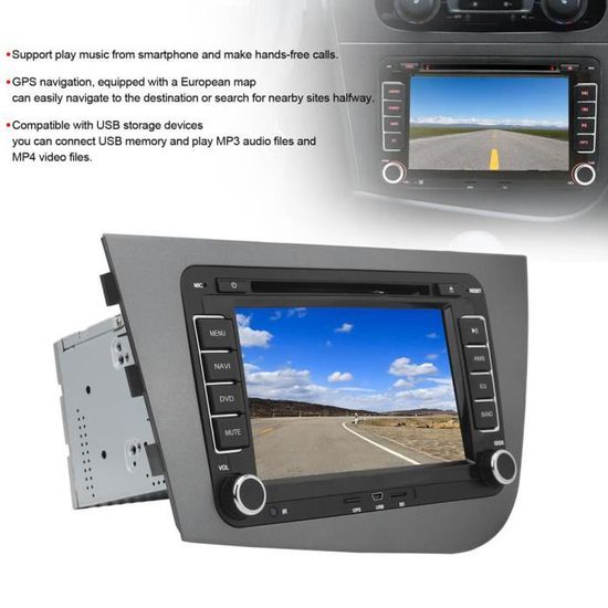 GPS de voiture 7in 2Din navigateur GPS CD DVD lecteur multimédia Bluetooth pour Seat Leon 2 MK2 2005-2011 LHD-XIL
