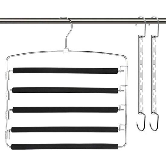 Cintres Métal Anti-rouille Besslly Lot 4 Cintres 5 Niveaux Pour Pantalons Jupes - Clips Réglables - Gain De Place Placard Cintres Jupes Réglables Cintres Métal Anti-rouille Besslly Lot 4 Cintres 5 Niveaux Pour Pantalons Jupes - Clips Réglables - Gain De Place Placard Cintres Jupes Réglables