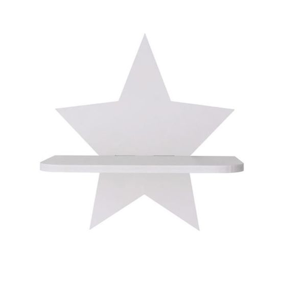 Etagère murale en bois forme d'étoile PIXNOR - Campagne - Base détachable - Blanc