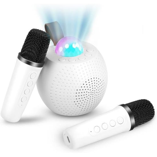 Machine de Karaoké avec 2 Microphones Sans Fil UHF Haut-Parleur Bluetooth Portable Haut-Parleurs de 5,25 Pouces Puissance de Crête 200 W Lumières DEL Boule pour Maison Fête Mariage Machine de Karaoké avec 2 Microphones Sans Fil UHF Haut-Parleur Bluetooth Portable Haut-Parleurs de 5,25 Pouces Puissance de Crête 200 W Lumières DEL Boule pour Maison Fête Mariage