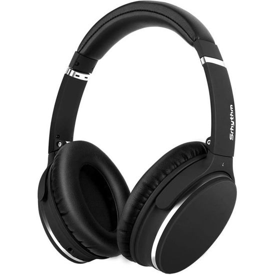 Srhythm NC35 Casque Bluetooth Sans Fil V5.0 à Réduction De Bruit Active, 50H De Jeu, Circum-auriculaire à Charge Rapide Avec Micro, Méga Basse, Mode De Transparence, écouteurs Connexion à 2 Appareils