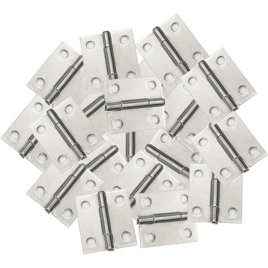 40 Pièces Mini Charniere Charnière Plate Charniere Inox Charnières de Petite Taille Connecteurs